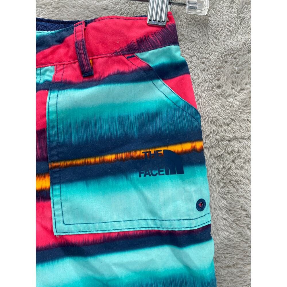 The North Face Girls Class V Shorts Small (7/8) Pink Teal Stripe Board Shorts - Picture 5 of 10